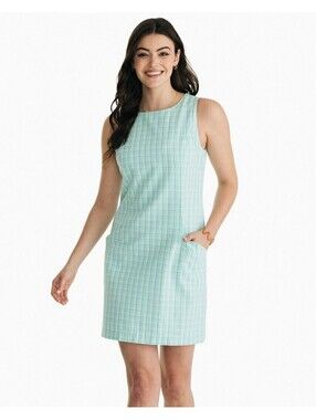 NWT Southern Tide Bermuda Teal Gingham Seersucker Dress Preppy Size 8 $148